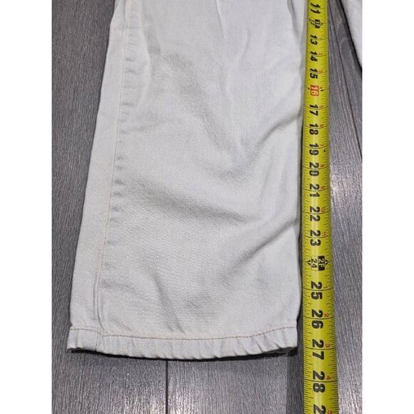 FREE PEOPLE Y2K Baggy Preppy Ziggy Denim Overalls Ivory Medium A004382 - Picture 15 of 15